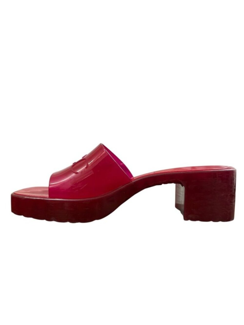 Gucci Rubber Logo Sandals Red - Picture 5 of 9
